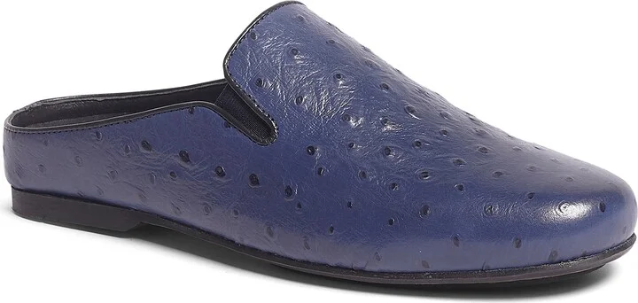 Achilles Ostrich Embossed Leather Mule