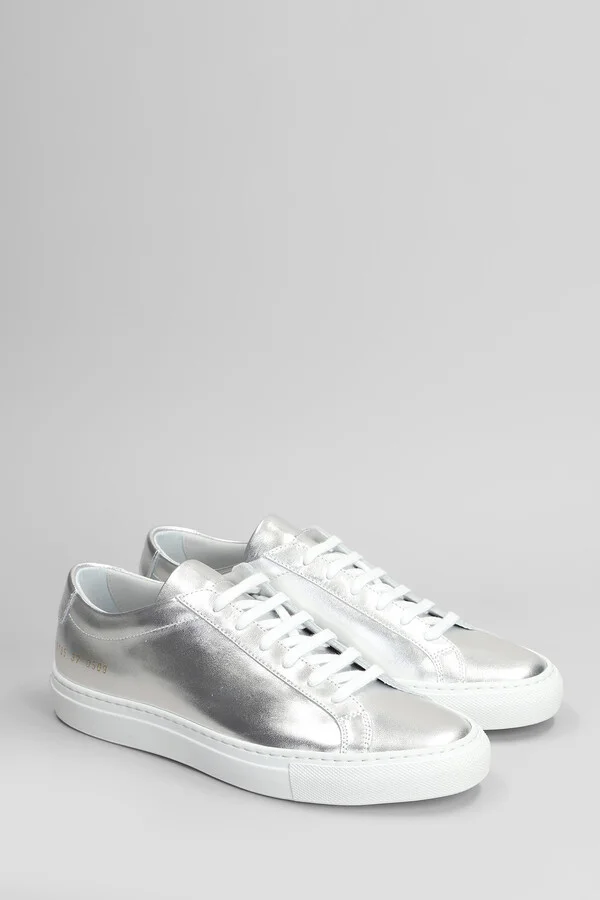 Achilles Shiny Sneakers In Silver Leather - Image 2