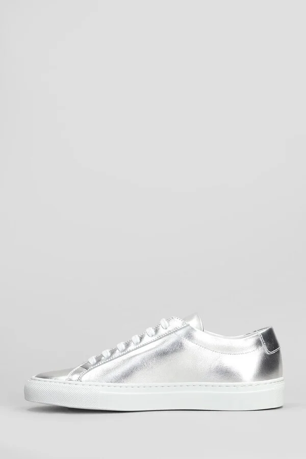 Achilles Shiny Sneakers In Silver Leather - Image 3