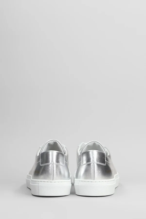 Achilles Shiny Sneakers In Silver Leather - Image 4