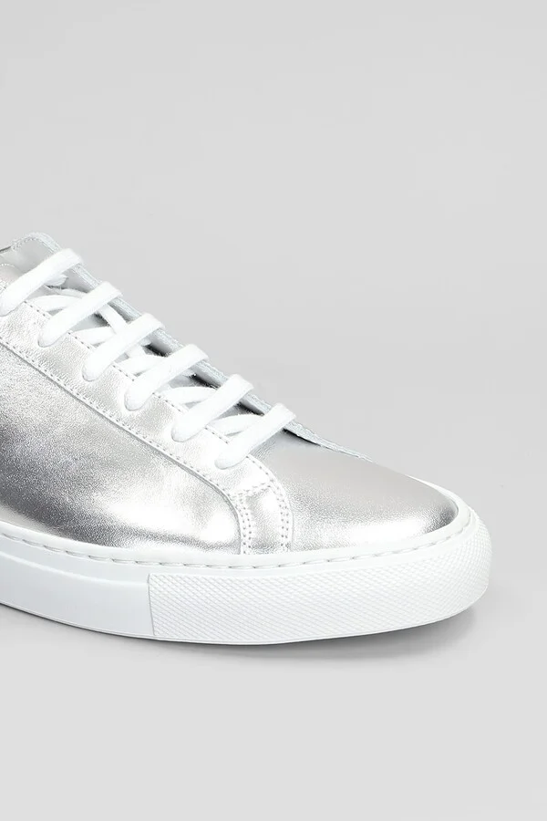 Achilles Shiny Sneakers In Silver Leather - Image 5