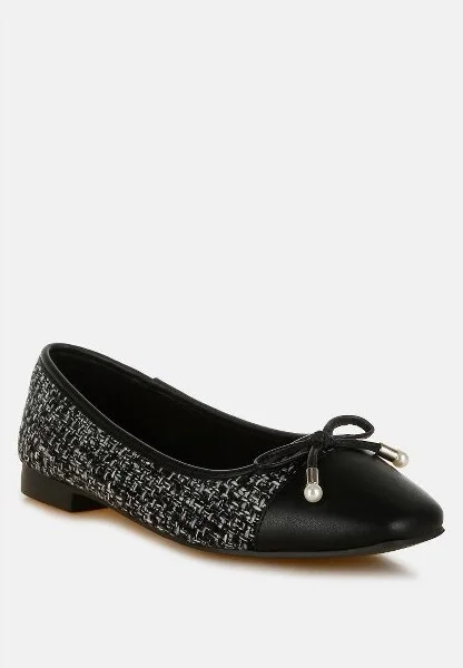 Acino Boucle Pearl Bow Ballerinas Women
