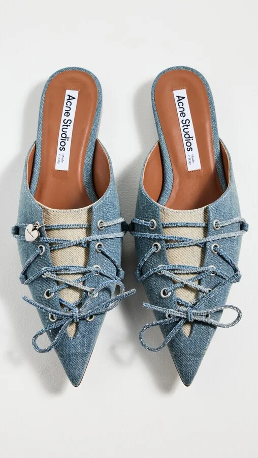Acne Studios Bitten Denim Flats - Image 5