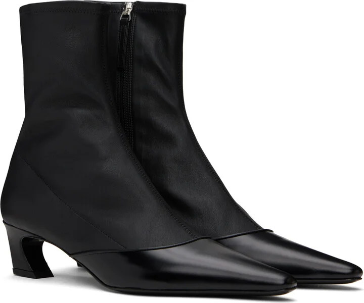 Acne Studios Black Heeled Ankle Boots - Image 4