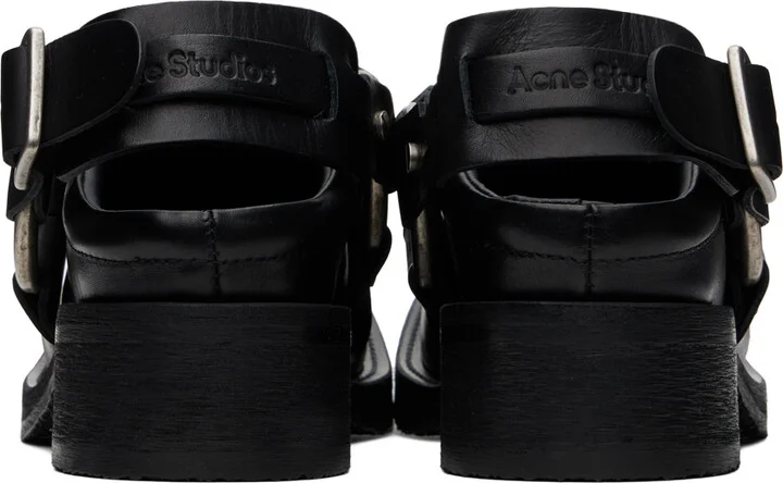 Acne Studios Black Leather Buckle Loafers - Image 2