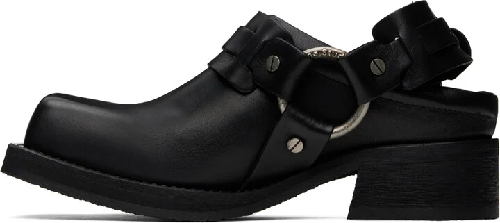 Acne Studios Black Leather Buckle Loafers - Image 3