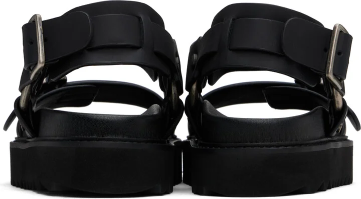Acne Studios Black Leather Buckle Sandals - Image 2