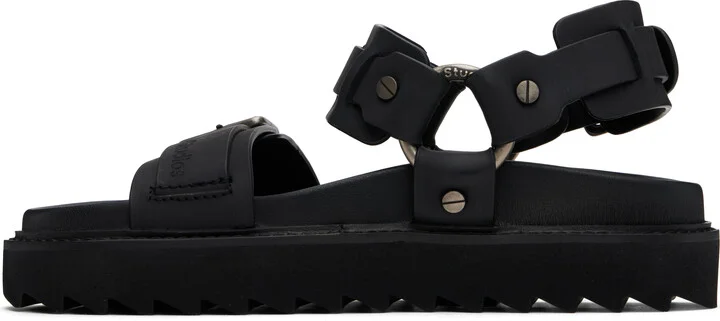 Acne Studios Black Leather Buckle Sandals - Image 3