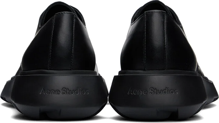 Acne Studios Black Leather Lace-Up Derbys - Image 2