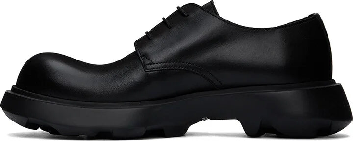 Acne Studios Black Leather Lace-Up Derbys - Image 3