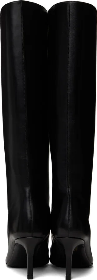 Acne Studios Black Leather Tall Boots - Image 2