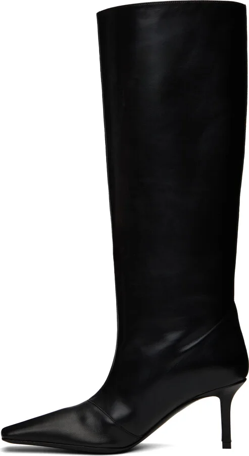 Acne Studios Black Leather Tall Boots - Image 3