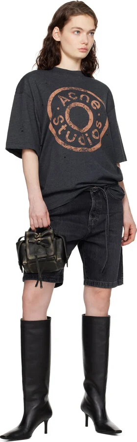 Acne Studios Black Leather Tall Boots - Image 5