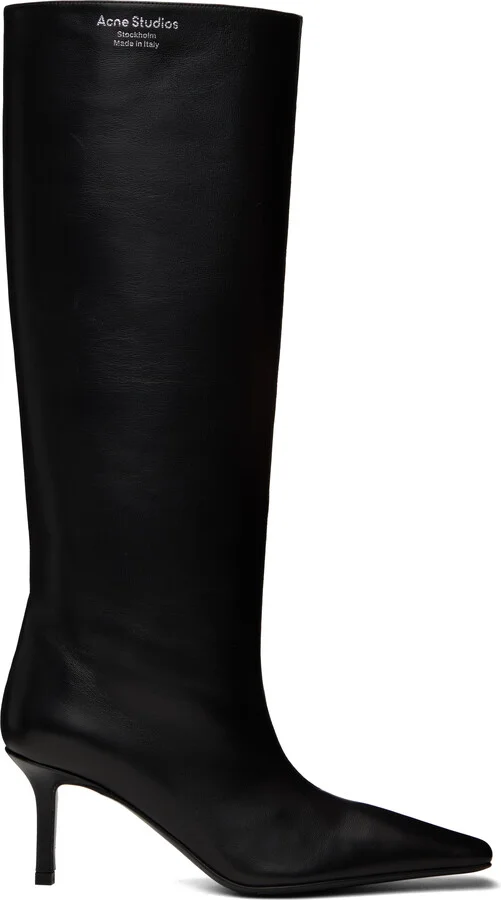 Acne Studios Black Leather Tall Boots