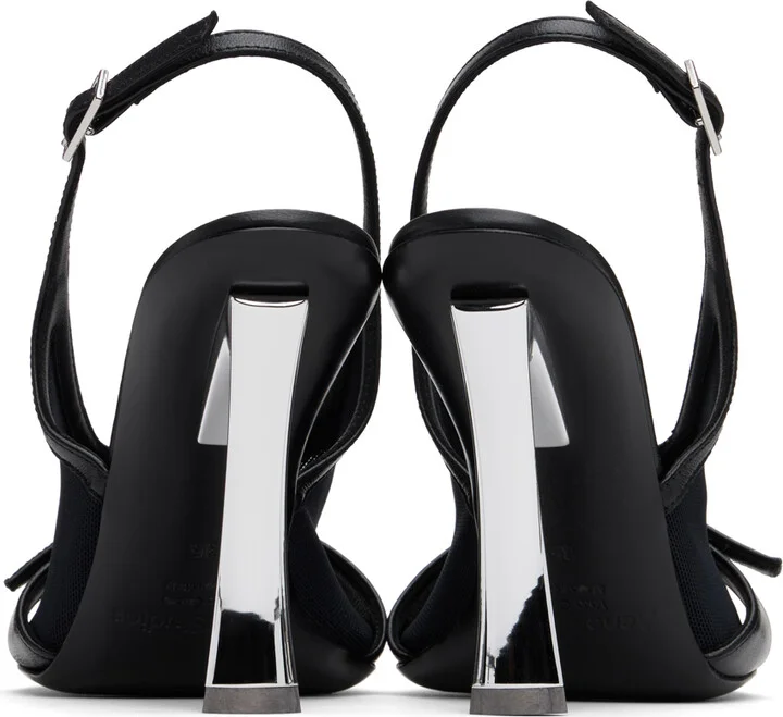 Acne Studios Black Mesh Slingback Heels - Image 2