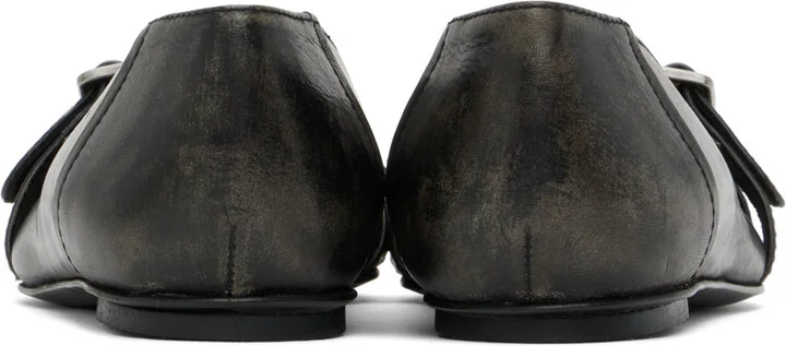 Acne Studios Black Pin-Buckle Ballerina Flats - Image 2