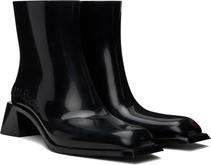 Acne Studios Black Rubber Boots - Image 4