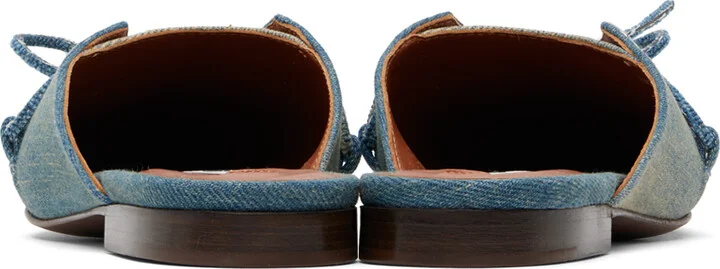 Acne Studios Blue Lace-Up Mules - Image 2
