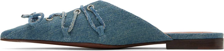 Acne Studios Blue Lace-Up Mules - Image 3
