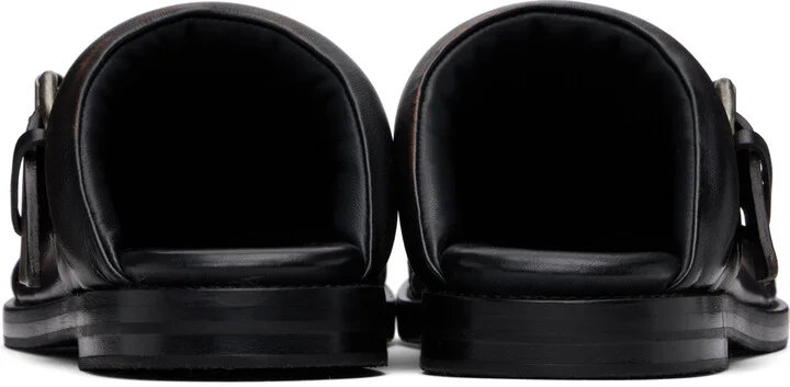 Acne Studios Brown & Black Leather Buckle Mules - Image 2