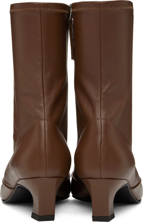 Acne Studios Brown Heeled Ankle Boots - Image 2