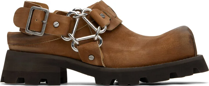 Acne Studios Brown Leather Buckle Mules