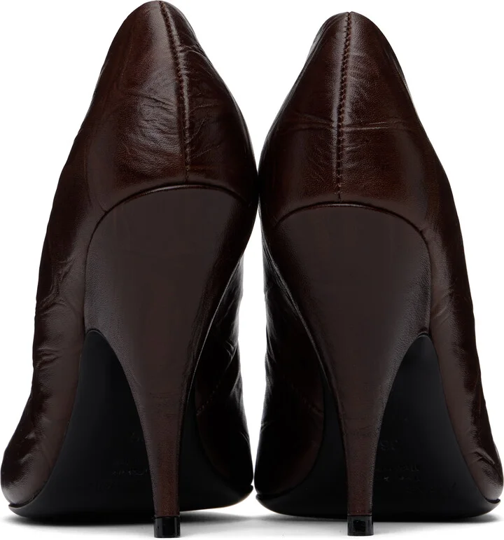 Acne Studios Brown Leather Open Toe Heels - Image 2