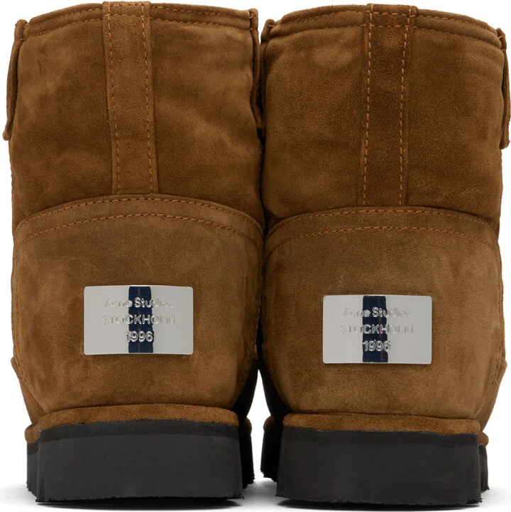 Acne Studios Brown Low Jeans Suede Boots - Image 2