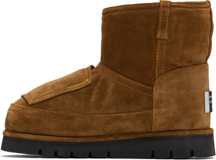 Acne Studios Brown Low Jeans Suede Boots - Image 3