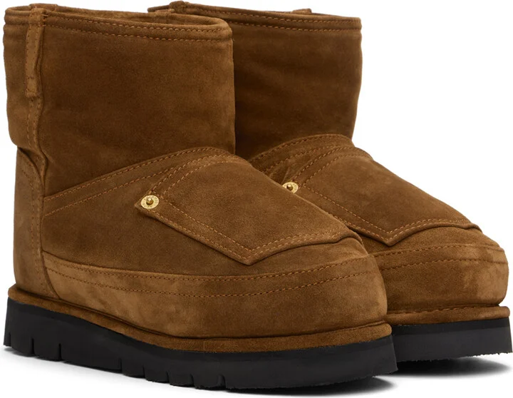 Acne Studios Brown Low Jeans Suede Boots - Image 4