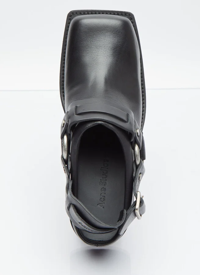Acne Studios Buckle Leather Shoes - Woman Slip Ons Black Eu - 36 - Image 6