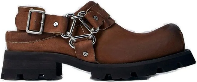 Acne Studios Buckled Square Toe Mules