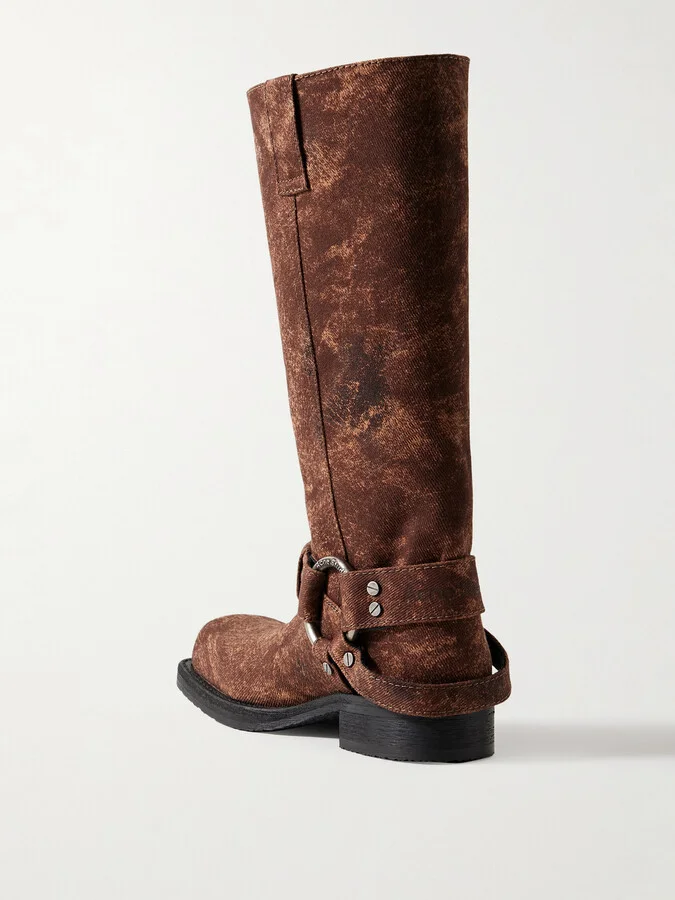 Acne Studios - Coated-canvas Knee Boots - Brown - Image 3