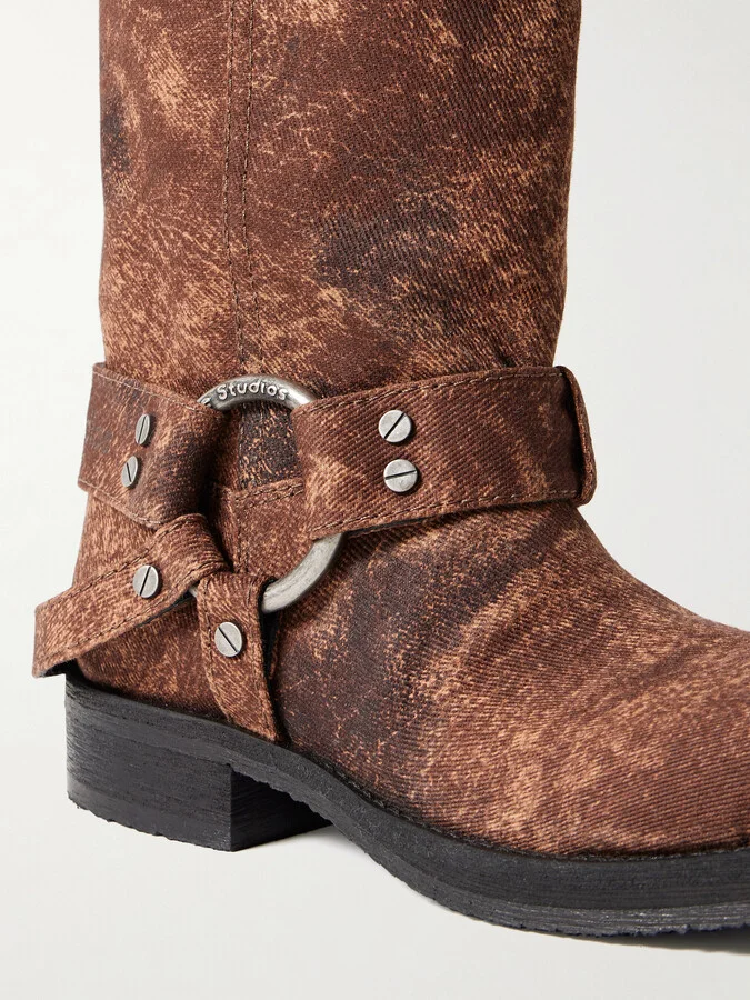 Acne Studios - Coated-canvas Knee Boots - Brown - Image 4