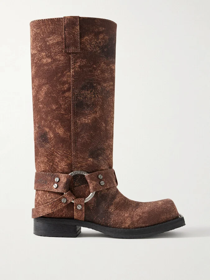 Acne Studios - Coated-canvas Knee Boots - Brown