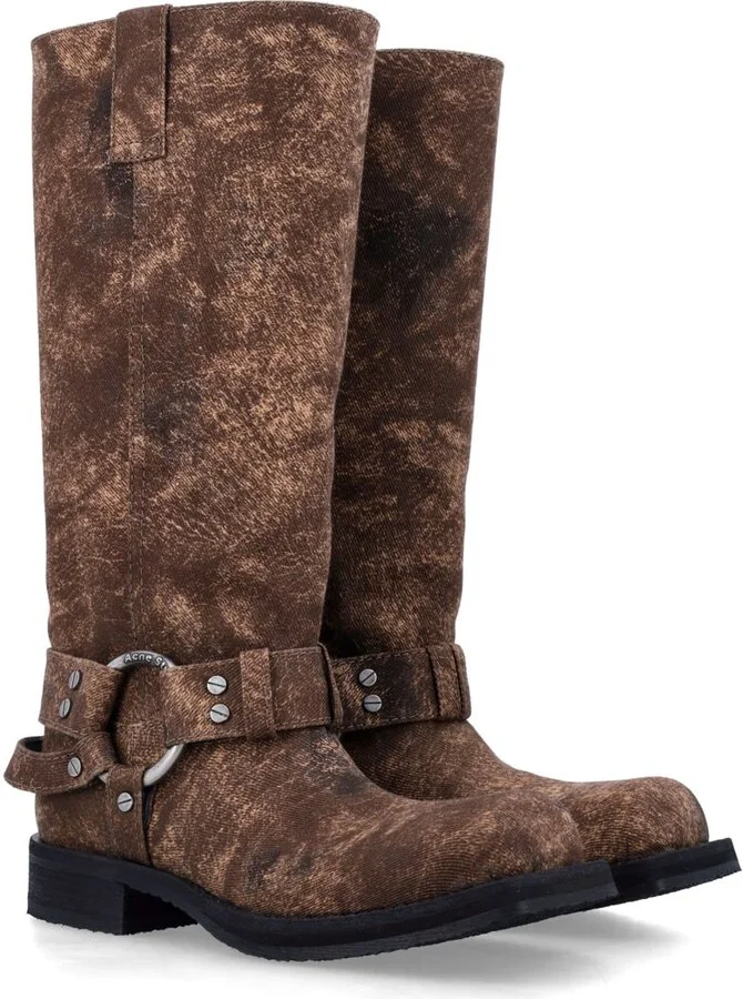 Acne Studios Denim Buckle Boots - Image 2