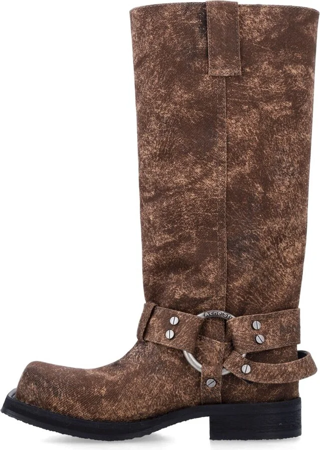 Acne Studios Denim Buckle Boots - Image 3