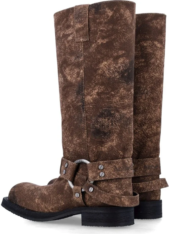 Acne Studios Denim Buckle Boots - Image 4