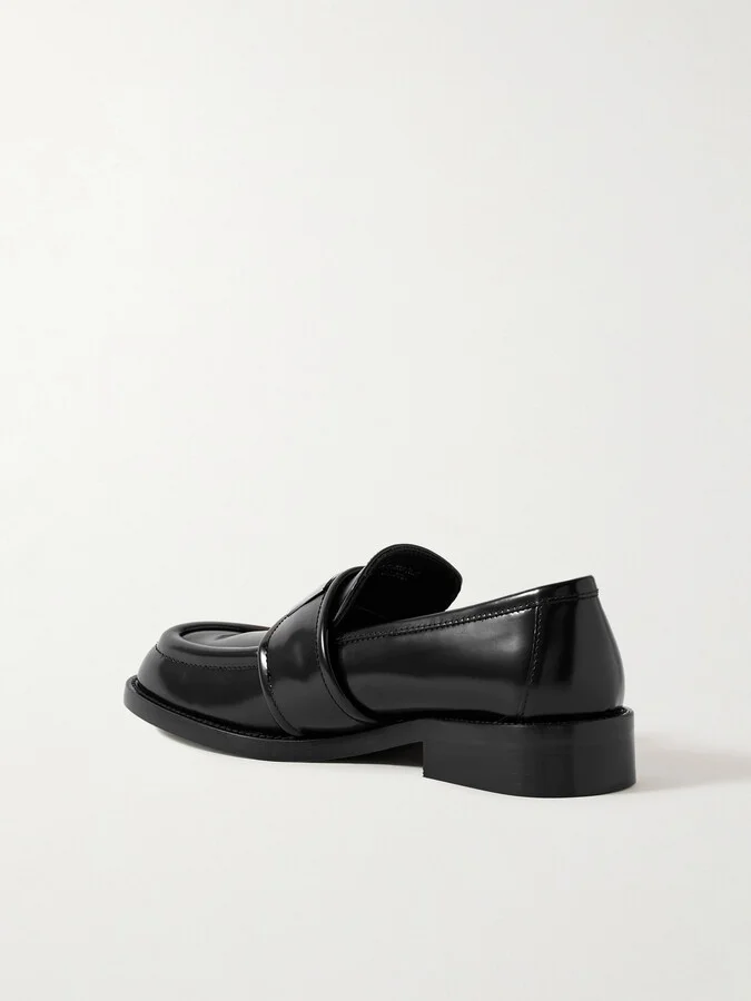 Acne Studios - Embellished Glossed-leather Loafers - Black - Image 3