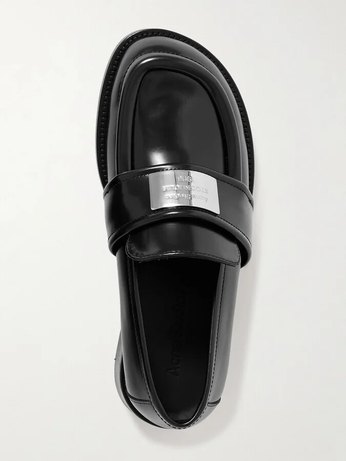 Acne Studios - Embellished Glossed-leather Loafers - Black - Image 5