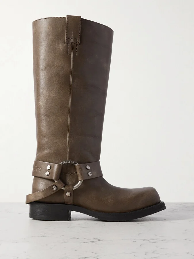 Acne Studios - Embellished Leather Boots - Brown