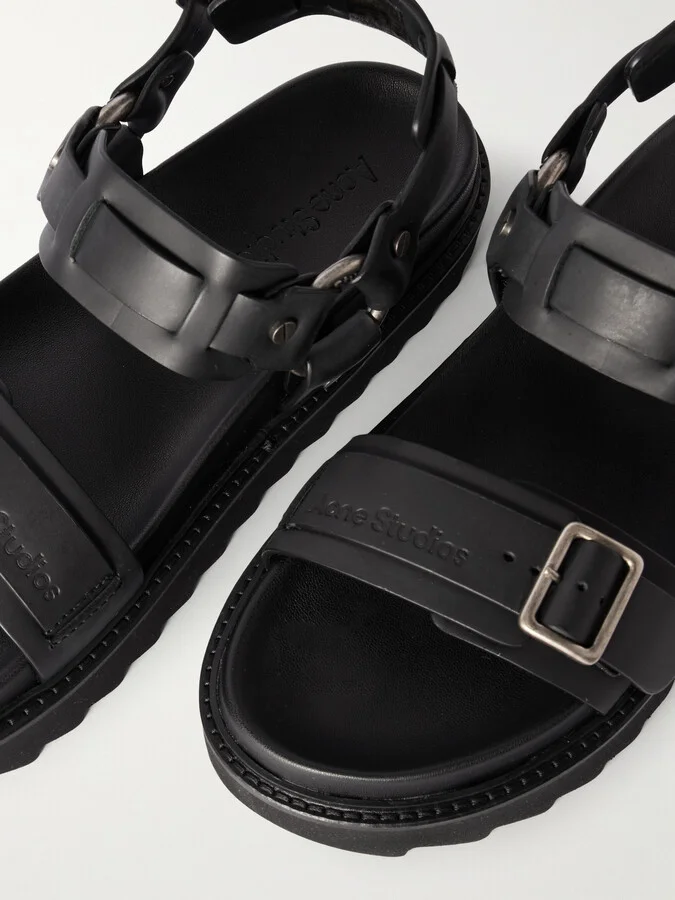 Acne Studios - Embellished Leather Sandals - Black - Image 4