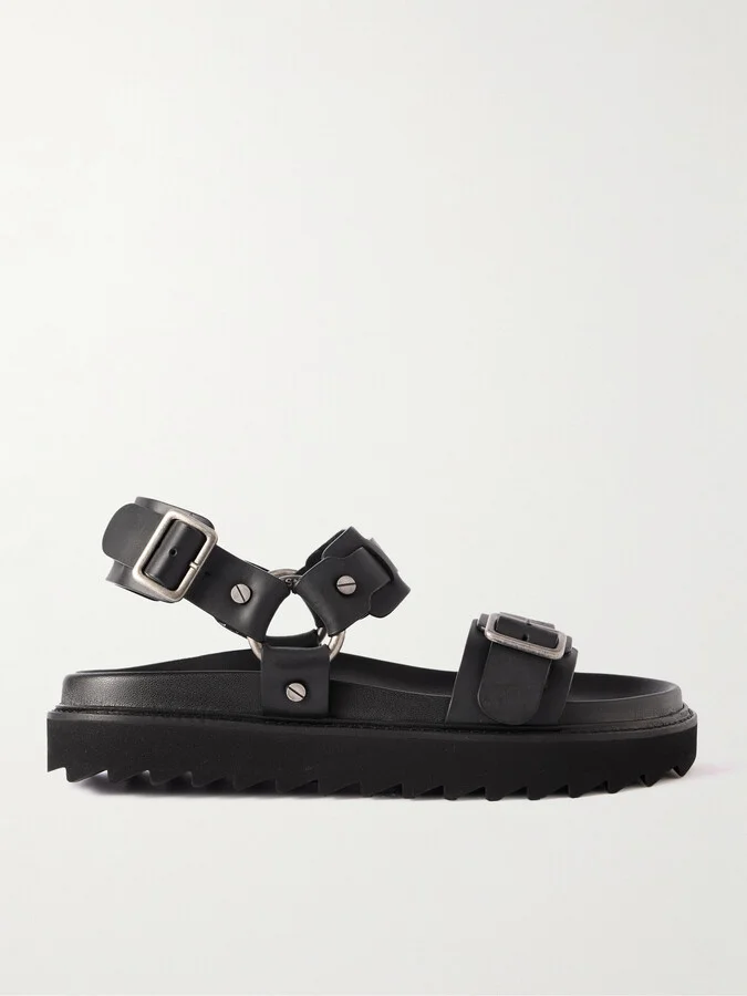 Acne Studios - Embellished Leather Sandals - Black