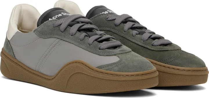 Acne Studios Gray & White Lace-Up Sneakers - Image 4