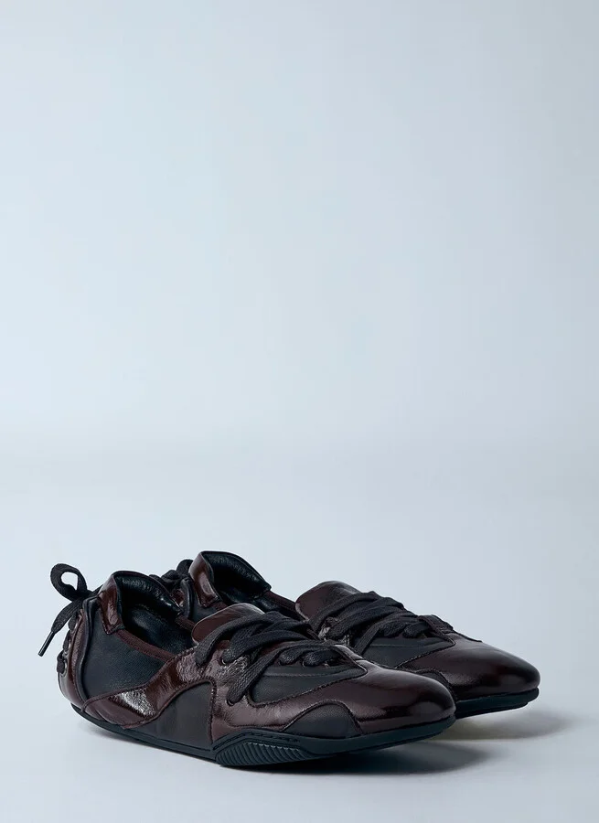 Acne Studios Lace-up Leather Flats - Woman Flats Brown Eu - 36 - Image 2