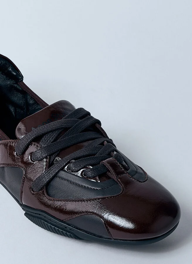 Acne Studios Lace-up Leather Flats - Woman Flats Brown Eu - 36 - Image 4