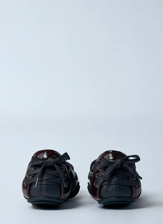 Acne Studios Lace-up Leather Flats - Woman Flats Brown Eu - 36 - Image 5