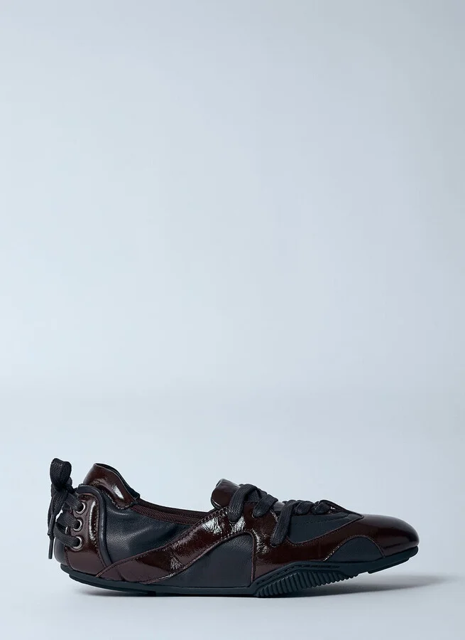 Acne Studios Lace-up Leather Flats - Woman Flats Brown Eu - 36