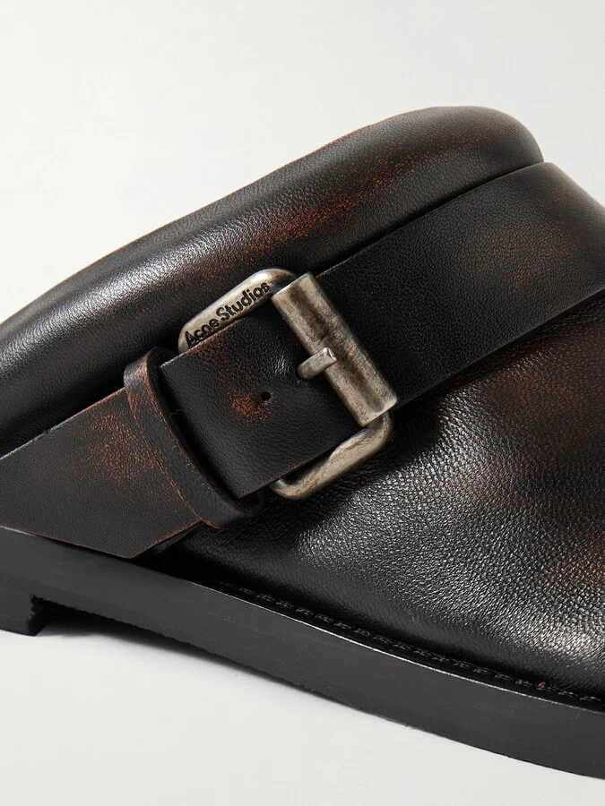 Acne Studios - Leather Mules - Brown - Image 4