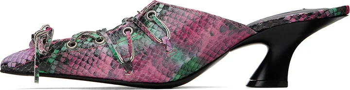 Acne Studios Multicolor Lace-Up Mules - Image 3